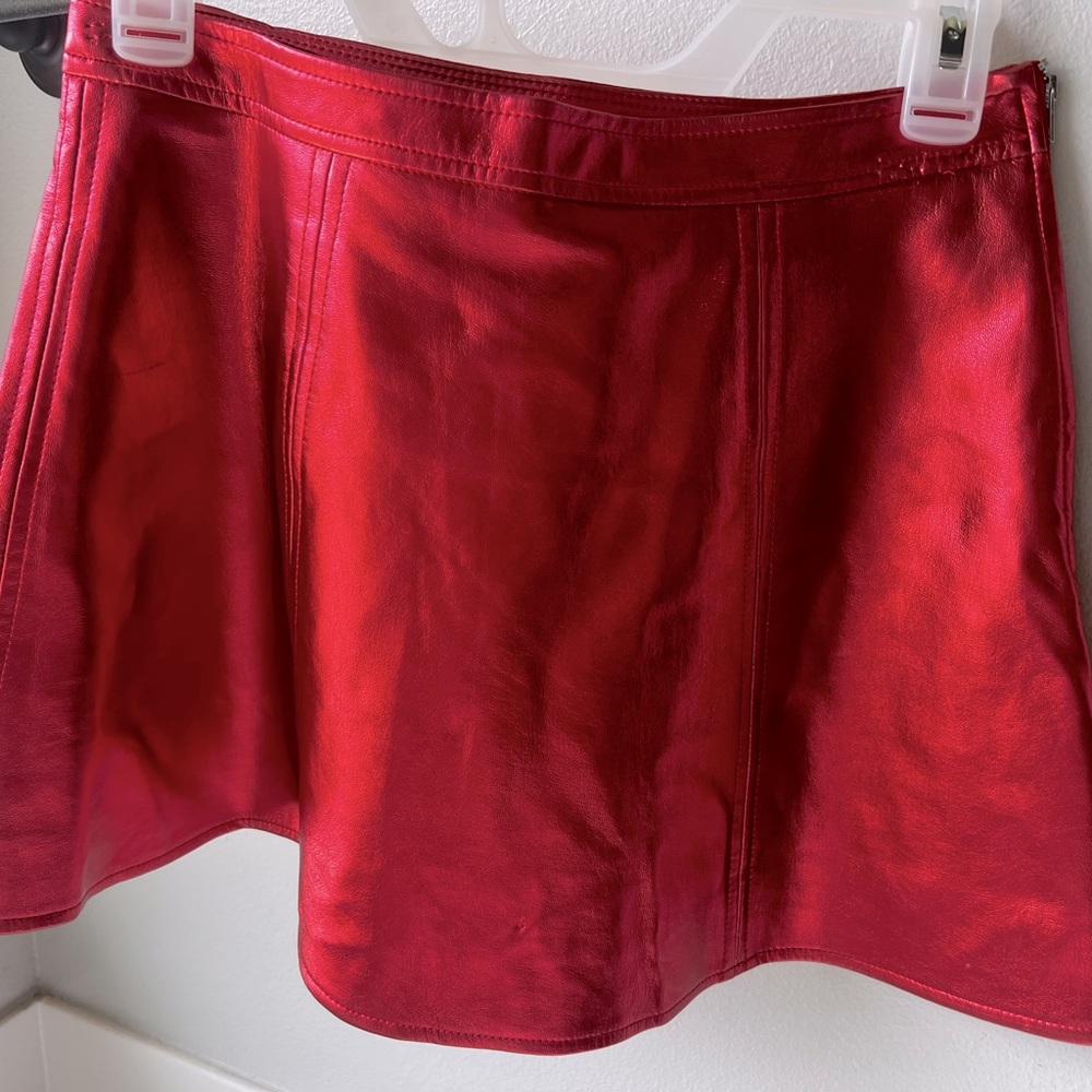TCEC metallic red mini skirt